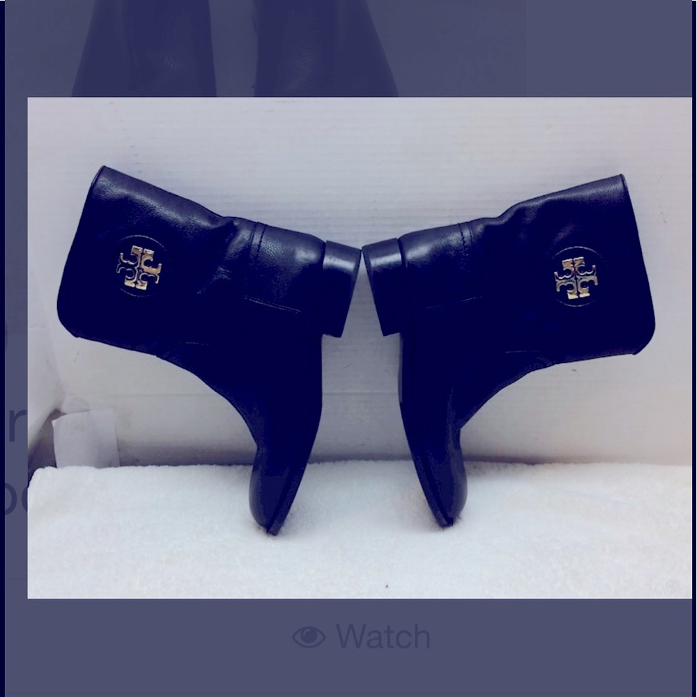 Tory Burch T gold hardware leather boots